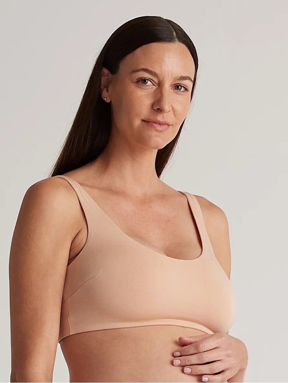 NWT QUINCE 2 Pack Micromodal Maternity & Postpartum Bras XL Warm Sand 1028
